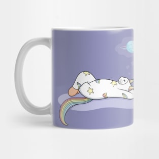 Weird Unicorn Cat dreaming of a vacation Mug